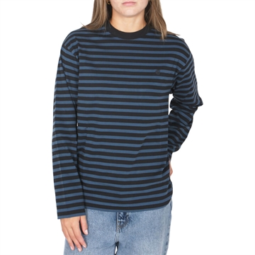 Carhartt WIP T-shirt Seidler l/s W Black/Squid Stripe